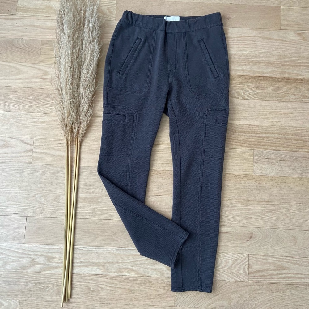 Anthropologie Dark Charcoal Seam-Detail Trousers